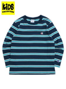 画像1: 【KIDS】CHAMPION KIDS BORDER L/S TEE-DARK NAVY (1)