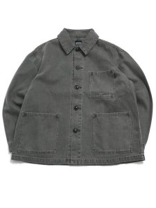 画像1: 【送料無料】MANASTASH HEMP WASHED CHORE JACKET BLACK (1)