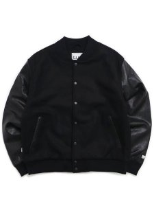 画像1: 【送料無料】PRO CLUB HEAVYWEIGHT VARSITY JACKET BLACK (1)