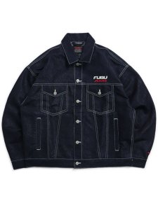 画像1: 【送料無料】FUBU METALLIC DENIM JACKET NAVY (1)