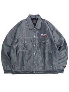 画像1: 【送料無料】FUBU METALLIC DENIM JACKET SILVER (1)