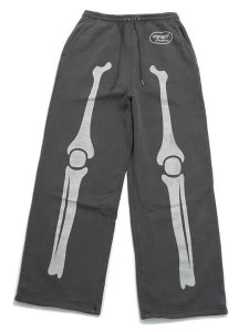 画像1: 【送料無料】VANSON PIGMENT DYED BONE SWEAT PANTS BLK/WHT (1)