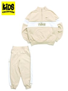 画像1: 【KIDS】NIKE KIDS B E1D1 1/4 ZIP PANT SET-SANDDRIFT (1)