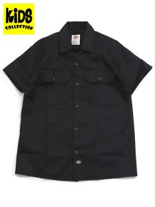 画像1: 【KIDS】DICKIES BOYS S/S WORK SHIRT-BLACK (1)