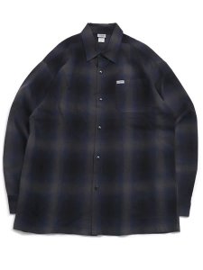 画像1: CALTOP FL PLAID L/S SHIRT NAVY/GREY (1)