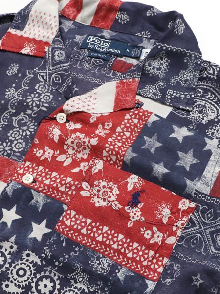 SALE】【送料無料】POLO RALPH LAUREN CLASSIC FIT FLAG CAMP SHIRT