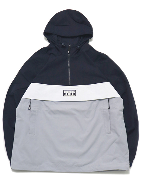 送料無料】PRO CLUB NYLON ANORAK PULLOVER JACKET NAVY/GREY - FIVESTAR