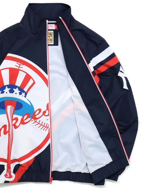 New York Yankees Mitchell & Ness Exploded Logo Navy Warm Up