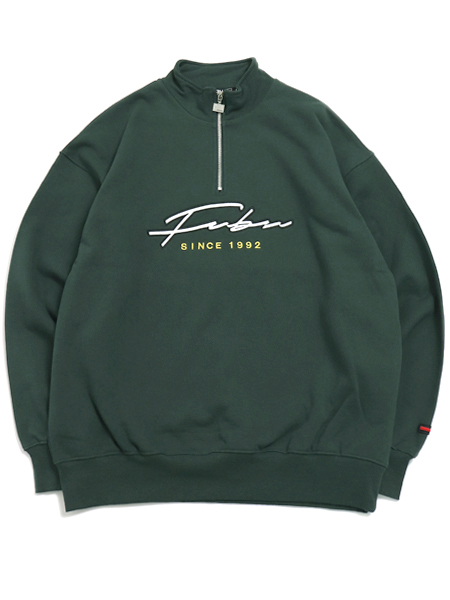 FUBU HALF ZIP SWEAT GREEN - FIVESTAR